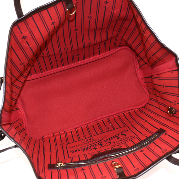 Louis Vuitton Neverfull MM Shoulder Tote Bag Damier Ebene Brown - Picture 8 of 8